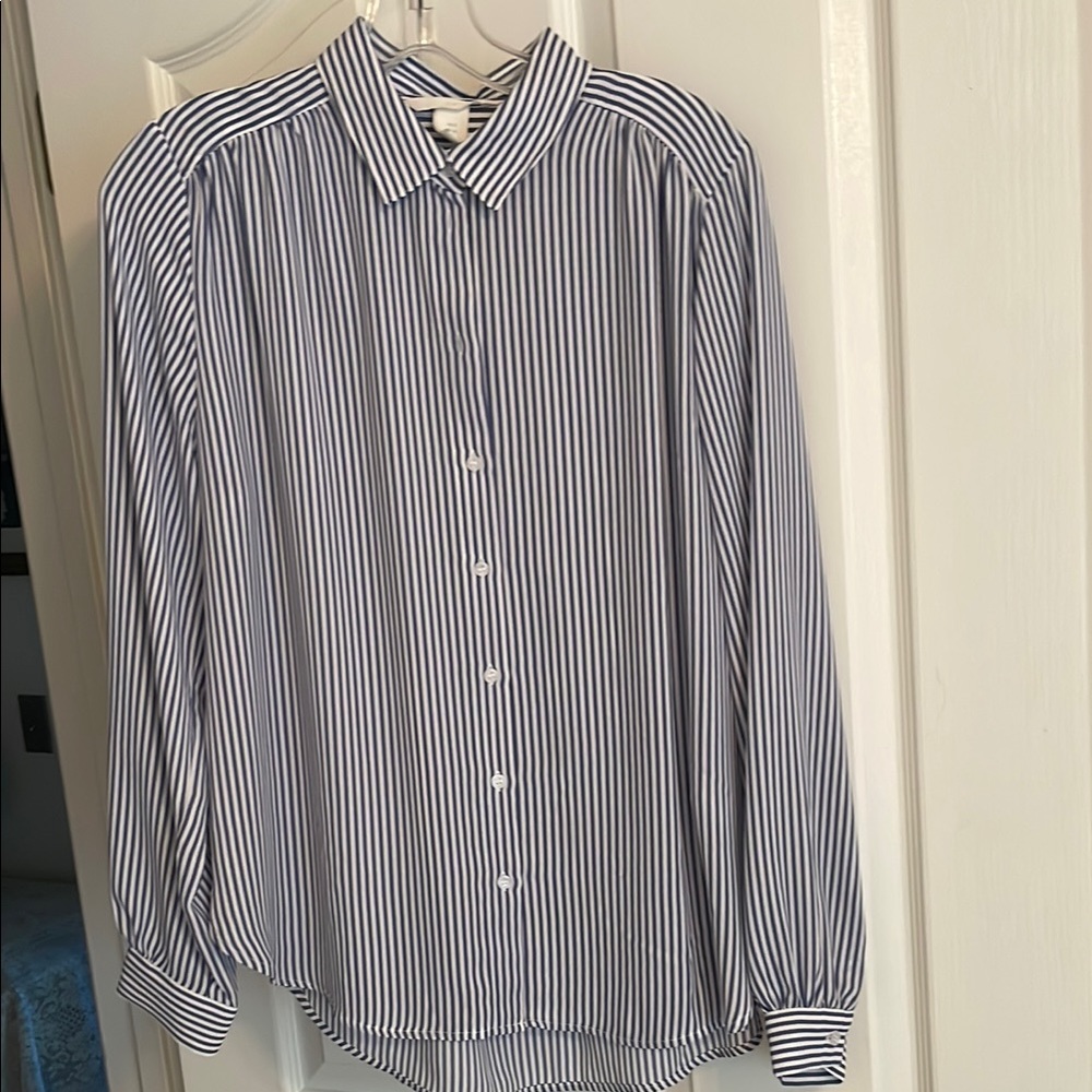 Women's Striped Button-Up Shirt